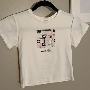 With Jèan white logo tee shirt